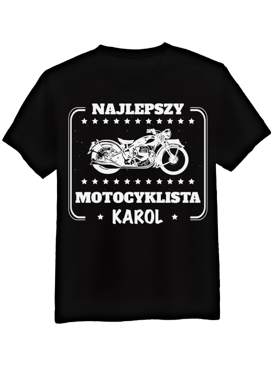 Koszulka Koszulka Męska Najlepszy Motocyklista [WYBIERZ IMIĘ] - Śmieszne T-Shirty z Nadrukami ?