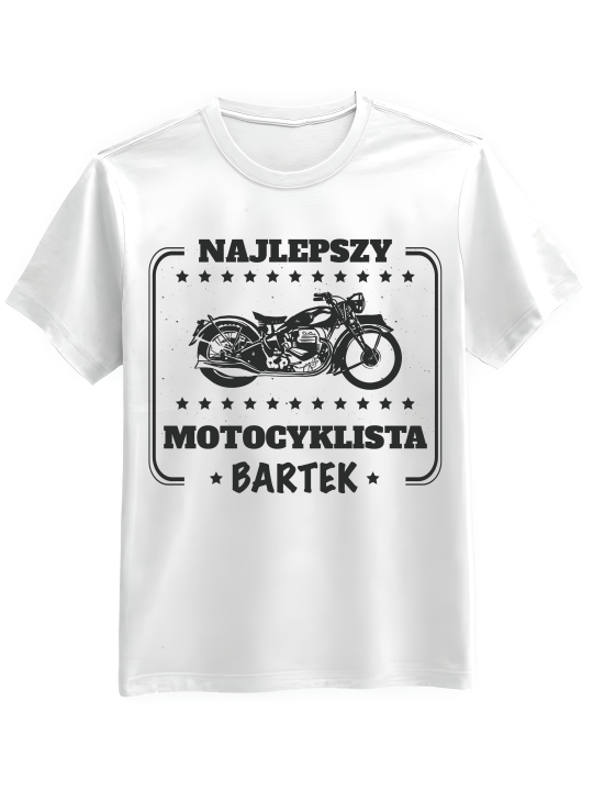 Koszulka Koszulka Męska Najlepszy Motocyklista [WYBIERZ IMIĘ] - Śmieszne T-Shirty z Nadrukami ?