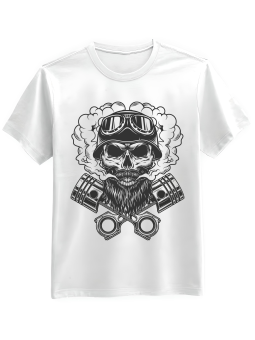 Koszulka Koszulka Męska Bearded Skull Biała - Mustang Motoryzacja