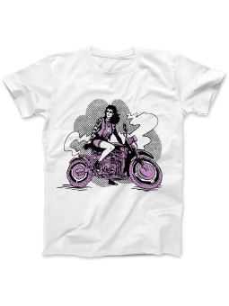 Koszulka Koszulka Damska Komiks Moto Kobieta Biała - Śmieszne T-Shirty z Nadrukami ?