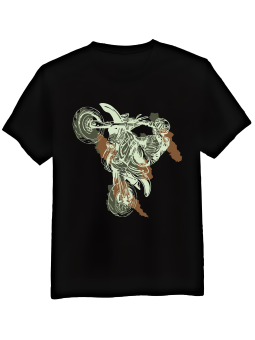 Koszulka Koszulka Męska Motocross Plamy Czarna - Mustang Motoryzacja