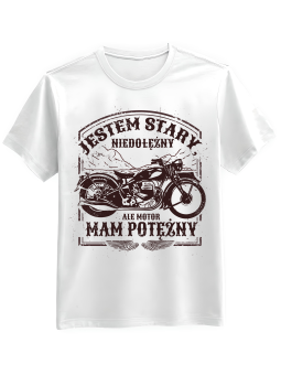 Koszulka Koszulka Męska Jestem Stary Niedołężny Biała - Mustang Motoryzacja