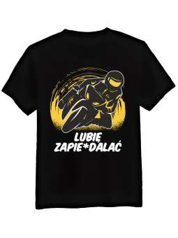 Koszulka Koszulka Męska Lubię Zapie*dalać Czarna - Mustang Motoryzacja