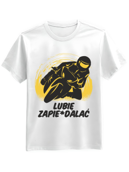 Koszulka Koszulka Męska Lubię Zapie*dalać Biała - Mustang Motoryzacja