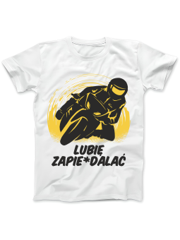 Koszulka Koszulka Damska Lubię Zapie*dalać Biała - Śmieszne T-Shirty z Nadrukami ?