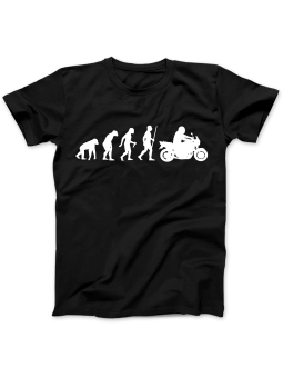 Koszulka Koszulka Damska Ewolucja Motocyklisty Czarna - Śmieszne T-Shirty z Nadrukami ?