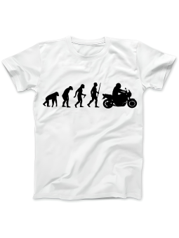 Koszulka Koszulka Damska Ewolucja Motocyklisty Biała - Śmieszne T-Shirty z Nadrukami ?