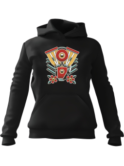 Bluza Męska z kapturem Silnik Tatuaż Czarna - Śmieszne gadżety z Nadrukami ?