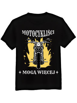 Koszulka Koszulka Męska Motocykliści Mogą Więcej Czarna - Mustang Motoryzacja