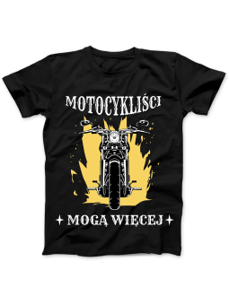 Koszulka Koszulka Damska Motocykliści Mogą Więcej Czarna - Śmieszne T-Shirty z Nadrukami ?