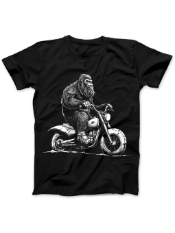 Koszulka Koszulka Damska Małpa Na Motocyklu Czarna - Śmieszne T-Shirty z Nadrukami ?