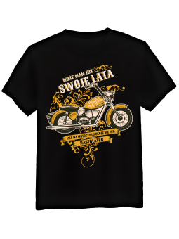 Koszulka Koszulka Męska Na Motocyklu Jak Nastolatek Czarna - Mustang Motoryzacja