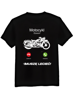 Koszulka Koszulka Męska Motocykl Dzwoni Czarna - Mustang Motoryzacja