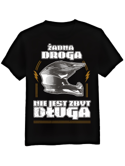 Koszulka Koszulka Męska Żadna Droga Nie Jest Zbyt Długa Czarna - Mustang Motoryzacja