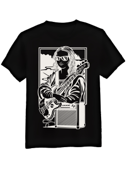 Koszulka Koszulka Męska Mona Lisa z Basem Czarna - Mustang Motoryzacja