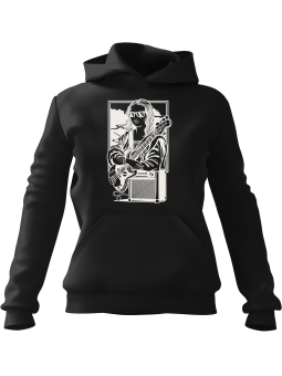 Bluza Damska z kapturem Mona Lisa z Basem Czarna - Modna Odzież z Nadrukami ?