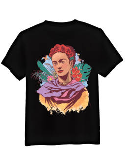 Koszulka Koszulka Męska Kolorowa Frida Kahlo Czarna - Mustang Motoryzacja