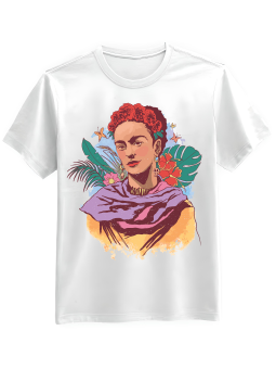 Koszulka Koszulka Męska Kolorowa Frida Kahlo Biała - Mustang Motoryzacja