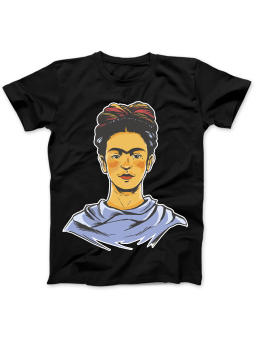 Koszulka Koszulka Damska Portret Frida Kahlo Czarna - Śmieszne T-Shirty z Nadrukami ?