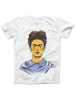 Koszulka Koszulka Damska Portret Frida Kahlo Biała - Śmieszne T-Shirty z Nadrukami ?