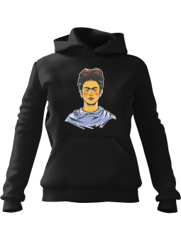 Bluza Damska z kapturem Portret Frida Kahlo Czarna - Modna Odzież z Nadrukami ?
