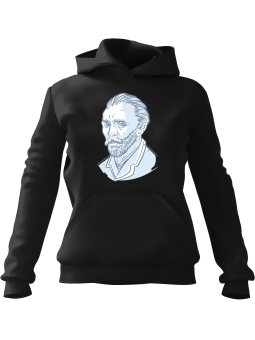 Bluza Damska z kapturem Van Gogh Portret Czarna - Modna Odzież z Nadrukami ?