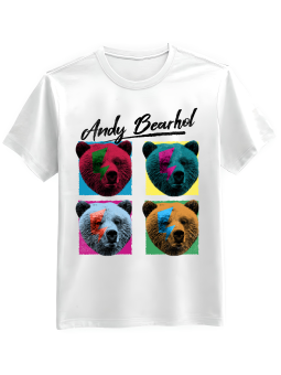 Koszulka Koszulka Męska Andy Bearhol Biała - Mustang Motoryzacja