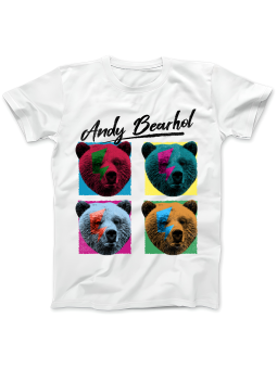 Koszulka Koszulka Damska Andy Bearhol Biała - Śmieszne T-Shirty z Nadrukami ?