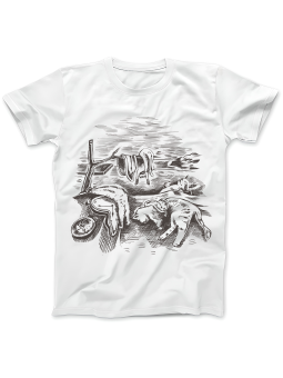 Koszulka Koszulka Damska Dali Koty Obraz Biała - Śmieszne T-Shirty z Nadrukami ?