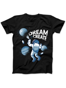 Koszulka Koszulka Damska Dream And Create Czarna - Śmieszne T-Shirty z Nadrukami ?