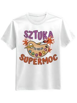 Koszulka Koszulka Męska Sztuka To Moja Supermoc Biała - Mustang Motoryzacja