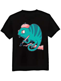 Koszulka Koszulka Męska Kameleon Artysta Czarna - Mustang Motoryzacja