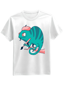 Koszulka Koszulka Męska Kameleon Artysta Biała - Mustang Motoryzacja