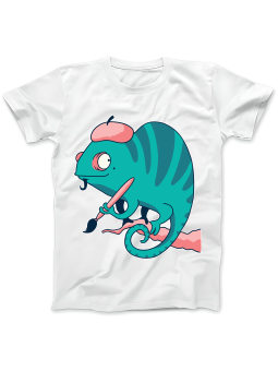 Koszulka Koszulka Damska Kameleon Artysta Biała - Śmieszne T-Shirty z Nadrukami ?