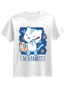 Koszulka Koszulka Męska Kot Pawrtist Biała - Mustang Motoryzacja