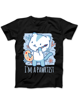 Koszulka Koszulka Damska Kot Pawrtist Czarna - Śmieszne T-Shirty z Nadrukami ?