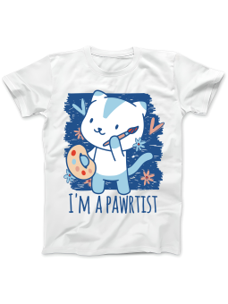 Koszulka Koszulka Damska Kot Pawrtist Biała - Śmieszne T-Shirty z Nadrukami ?