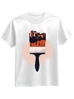 Koszulka Koszulka Męska Pędzel Miasto Biała - Mustang Motoryzacja