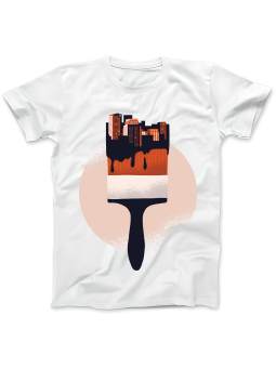 Koszulka Koszulka Damska Pędzel Miasto Biała - Śmieszne T-Shirty z Nadrukami ?