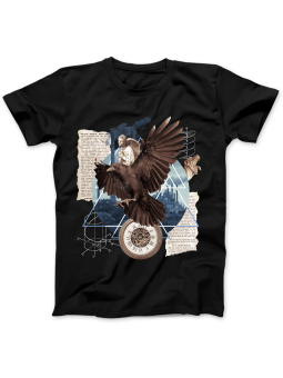 Koszulka Koszulka Damska Kolaż Orzeł Czarna - Śmieszne T-Shirty z Nadrukami ?