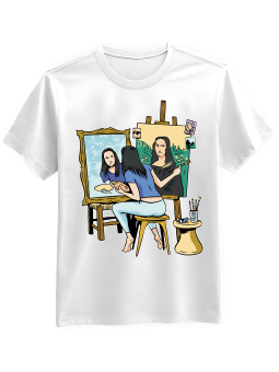 Koszulka Koszulka Męska Mona Lisa Autoportret Biała - Mustang Motoryzacja