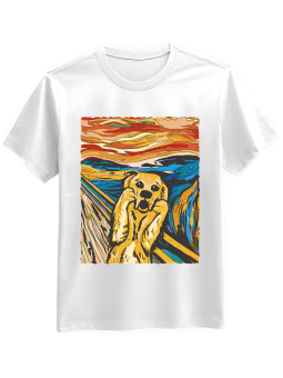 Koszulka Koszulka Męska Munch Krzyk Pies Biała - Mustang Motoryzacja