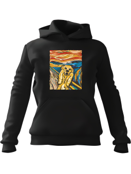 Bluza Damska z kapturem Munch Krzyk Pies Czarna - Modna Odzież z Nadrukami ?
