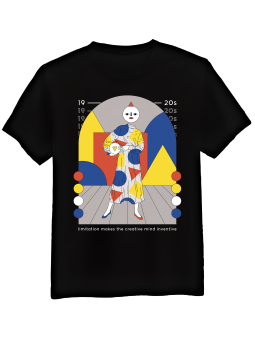 Koszulka Koszulka Męska Bauhaus Figure Czarna - Mustang Motoryzacja