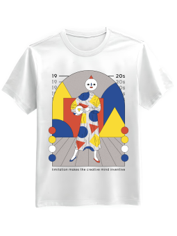 Koszulka Koszulka Męska Bauhaus Figure Biała - Mustang Motoryzacja