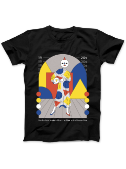 Koszulka Koszulka Damska Bauhaus Figure Czarna - Śmieszne T-Shirty z Nadrukami ?