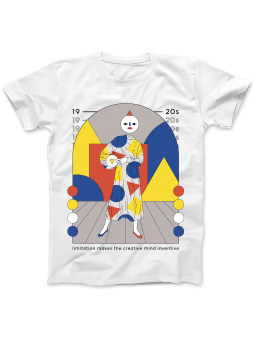 Koszulka Koszulka Damska Bauhaus Figure Biała - Śmieszne T-Shirty z Nadrukami ?