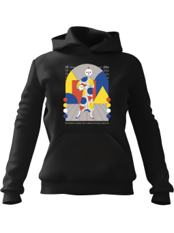 Bluza Damska z kapturem Bauhaus Figure Czarna - Modna Odzież z Nadrukami ?