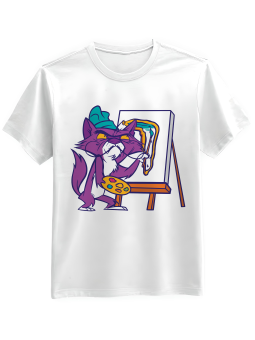 Koszulka Koszulka Męska Salvador Dali Kot Biała - Mustang Motoryzacja