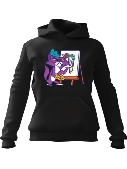 Bluza Damska z kapturem Salvador Dali Kot Czarna - Modna Odzież z Nadrukami ?